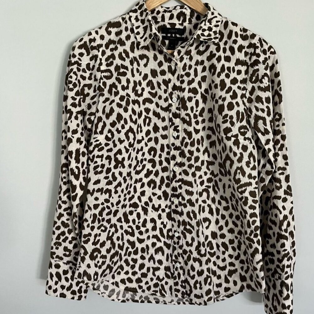 J. Crew Linen Button Down Shirt Size 0